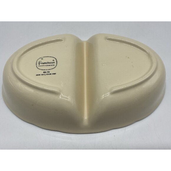 Desert Rose Divided Vegetable Dish from Franciscian Earthernware Vintage 1970s - Picture 10 of 15